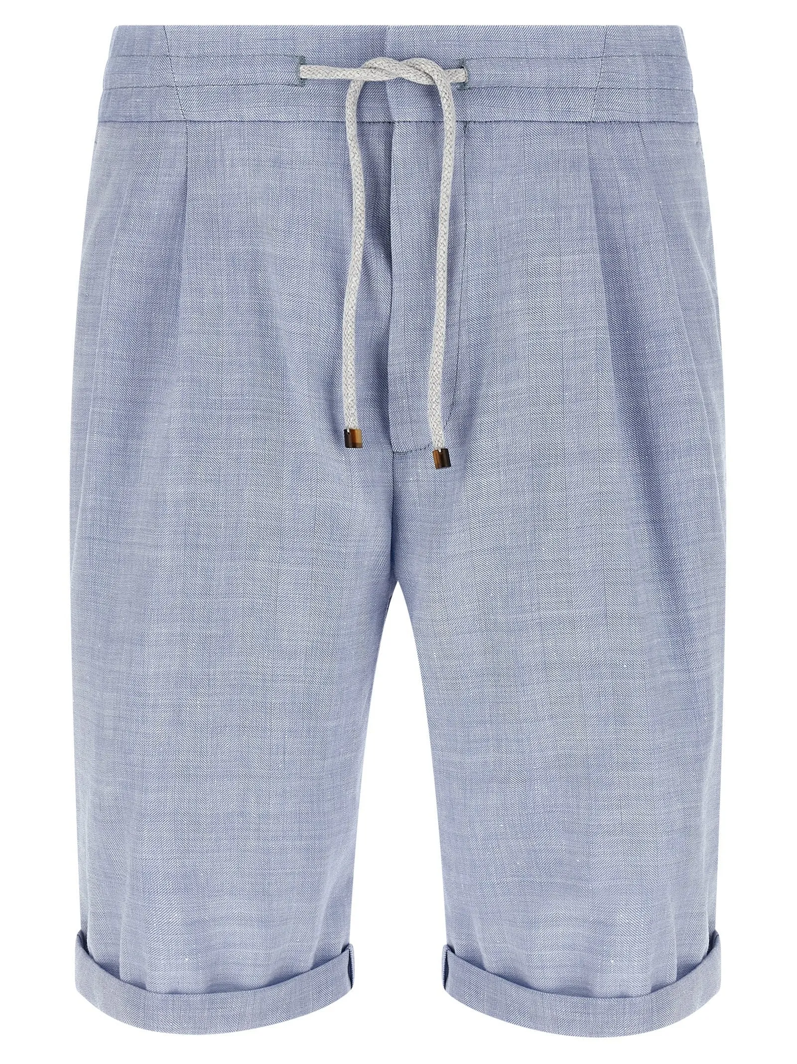 Linen And Wool Chevron Bermuda Shorts Bermuda And Short Light Blue sold by Wanan Luxury