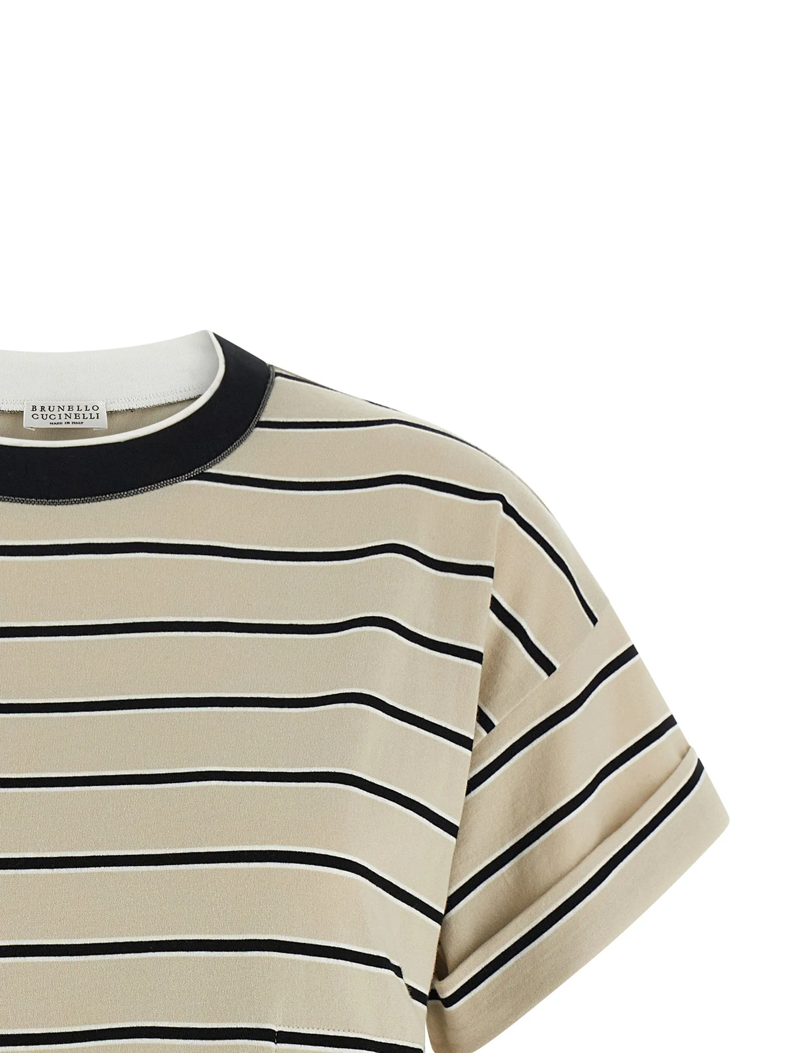 Shiny Trims T-Shirt Beige sold by Wanan Luxury product image thumbnail 3