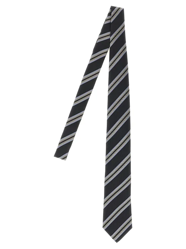 Operated Stripe Tie Ties And Papillon Gray sold by Wanan Luxury