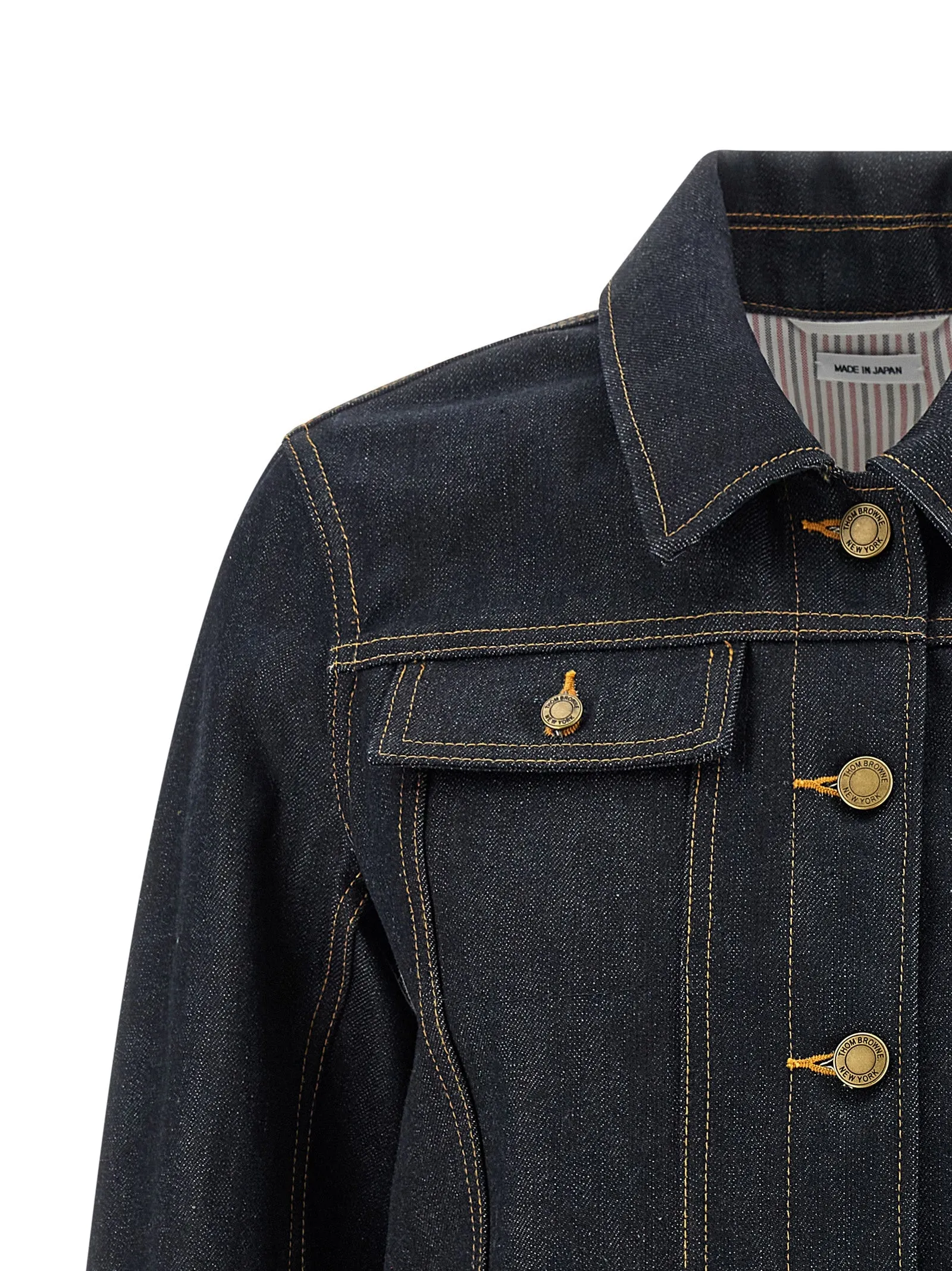 Japanese Selvedge Denim Jacket Puffer Jackets Blue sold by Wanan Luxury product image thumbnail 3