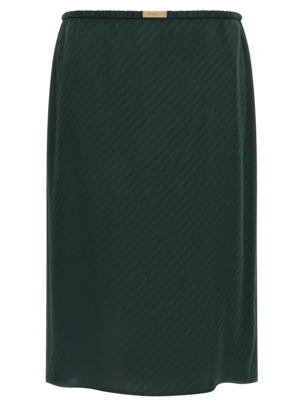 Silk Skirt Skirts Green sold by Wanan Luxury