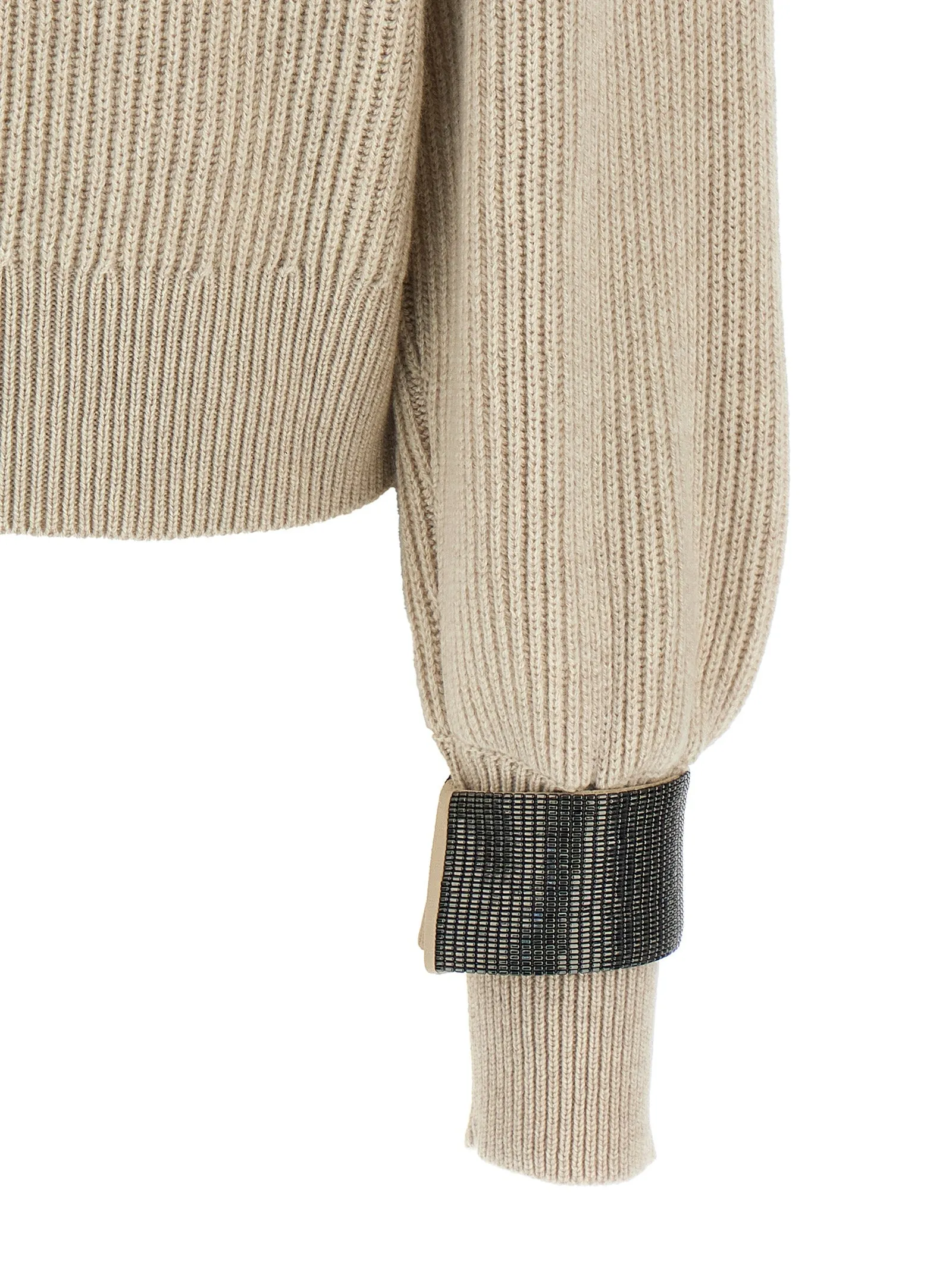 Monile Cuffs Sweater Sweaters And Cardigans Beige sold by Wanan Luxury product image thumbnail 4