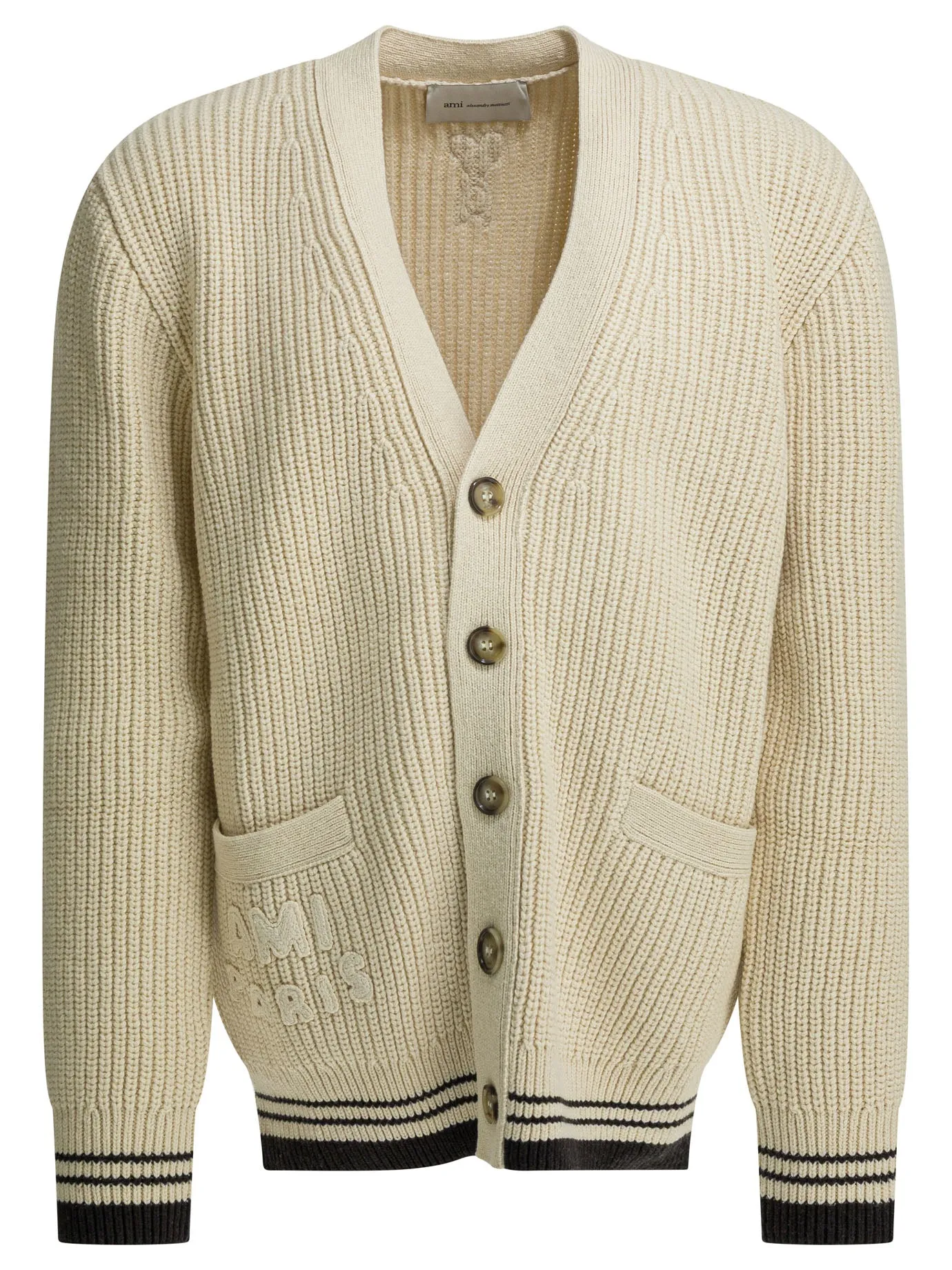 Wool Cardigan With Logo Knitwear White sold by Wanan Luxury
