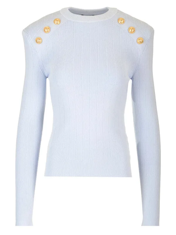 Knit Jumper Knitwear Light Blue sold by Wanan Luxury