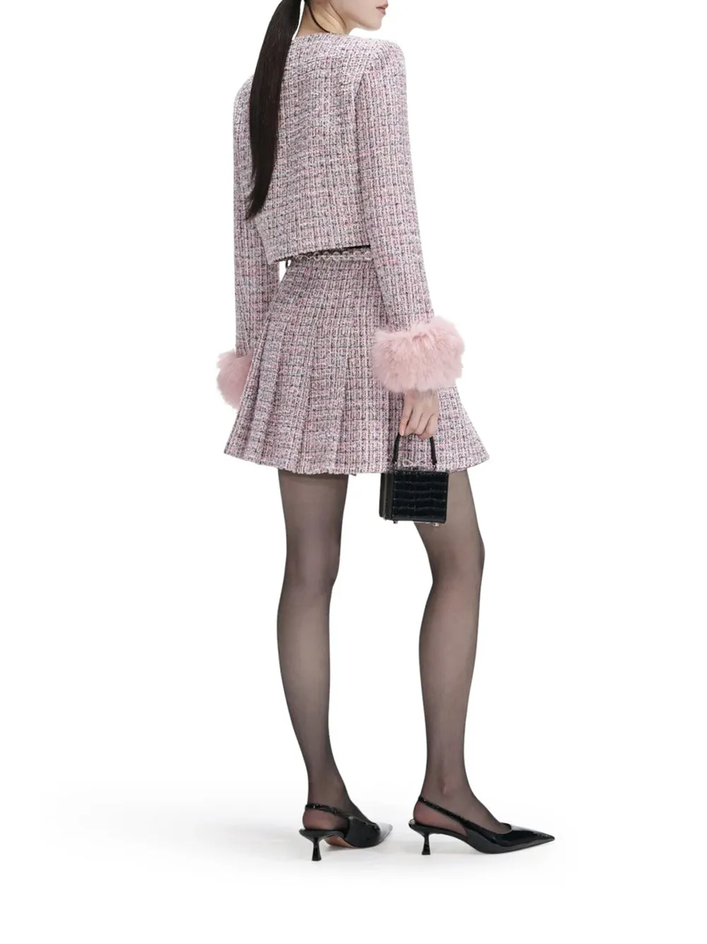Jacket With Pink Bouclé Fur Cuffs sold by Wanan Luxury product image thumbnail 4