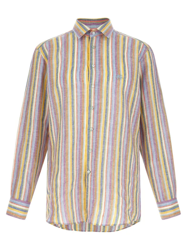 Striped Linen Shirt Shirt And Blouse Multicolor sold by Wanan Luxury
