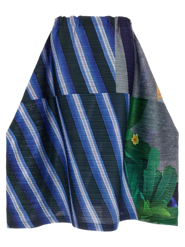 City Collage Skirts Blue sold by Wanan Luxury