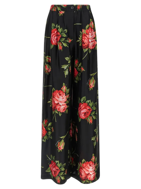 Bouquet Rose Pants Black sold by Wanan Luxury