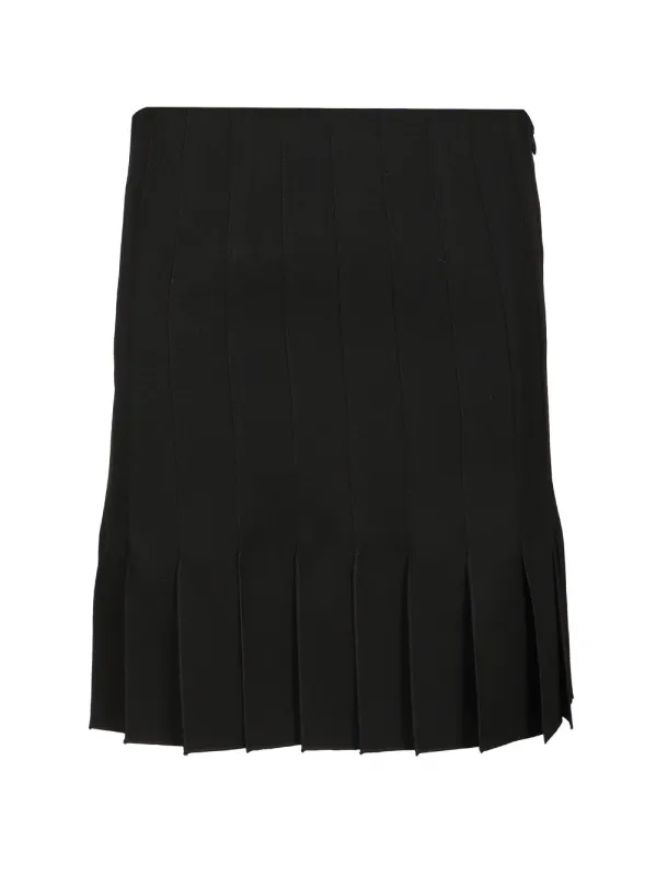 Pleated Wool Mini Skirt Skirts Black made by Marni