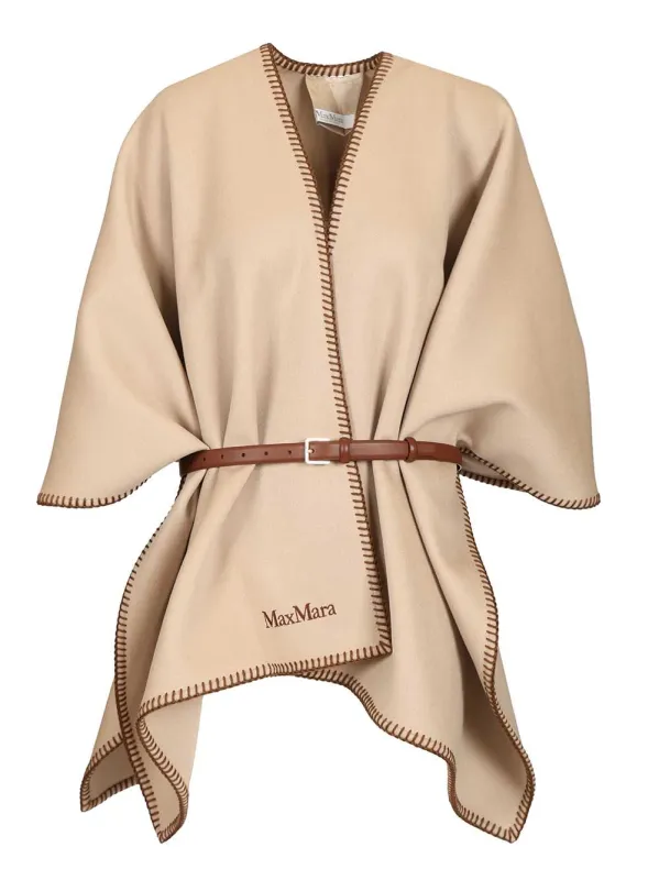 Wool And Cashmere Cape Coats Beige sold by Wanan Luxury