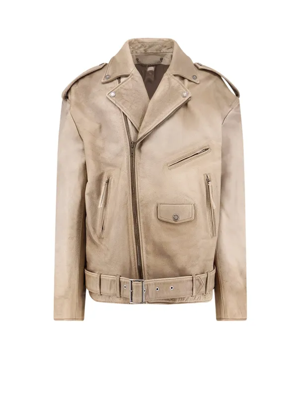 Phoebe Over Leather Jacket sold by Wanan Luxury