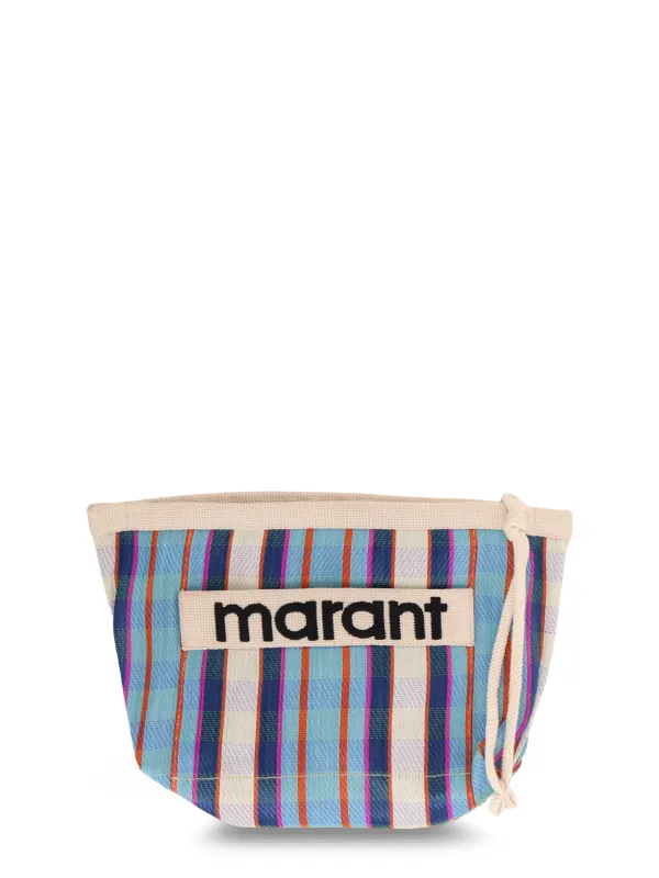 Powden Nylon Clutch With Striped Pattern made by Isabel Marant