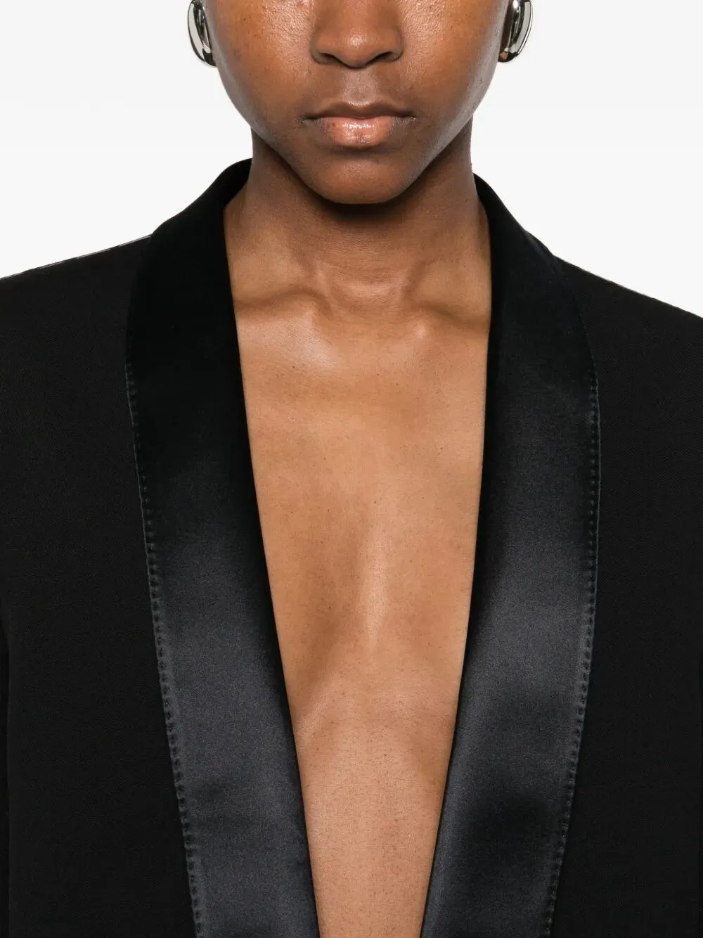 Bi-Color Single Breasted Shawl Lapel Cropped Tuxedo Jacket sold by Wanan Luxury product image thumbnail 4