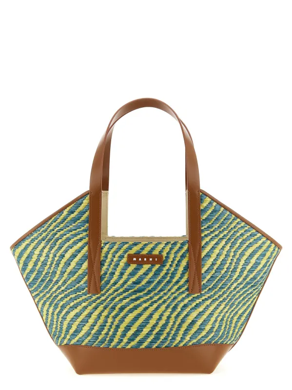 Waves Piccola Tote Bag Green made by Marni