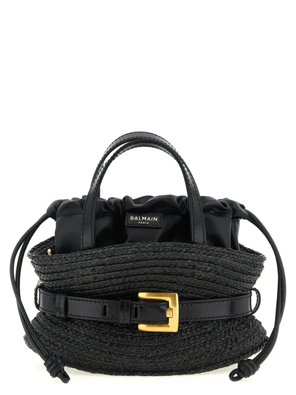 Shuffle Mini Hand Bags Black made by Balmain
