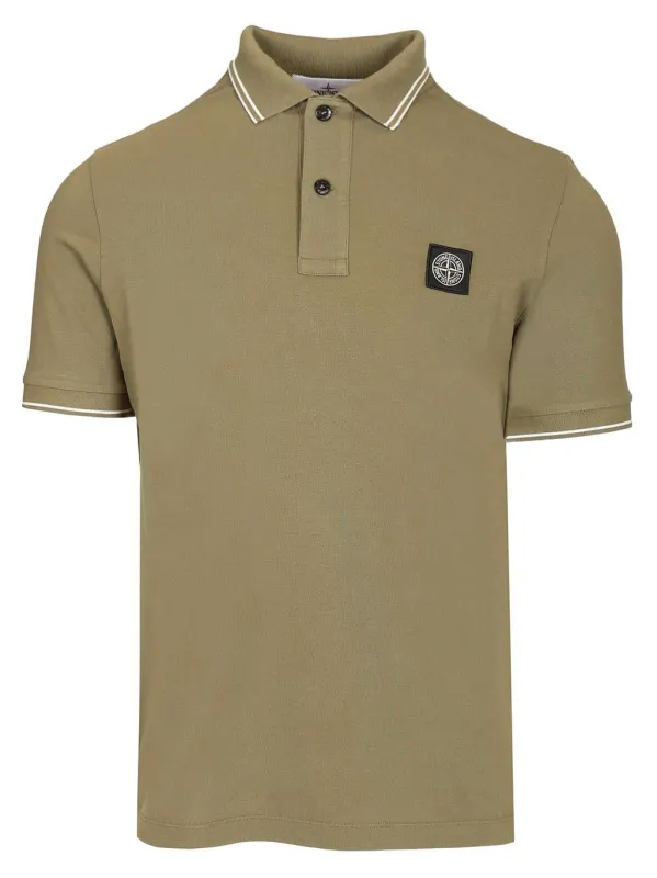 Organic Cotton Polo Shirt Green made by Stone Island