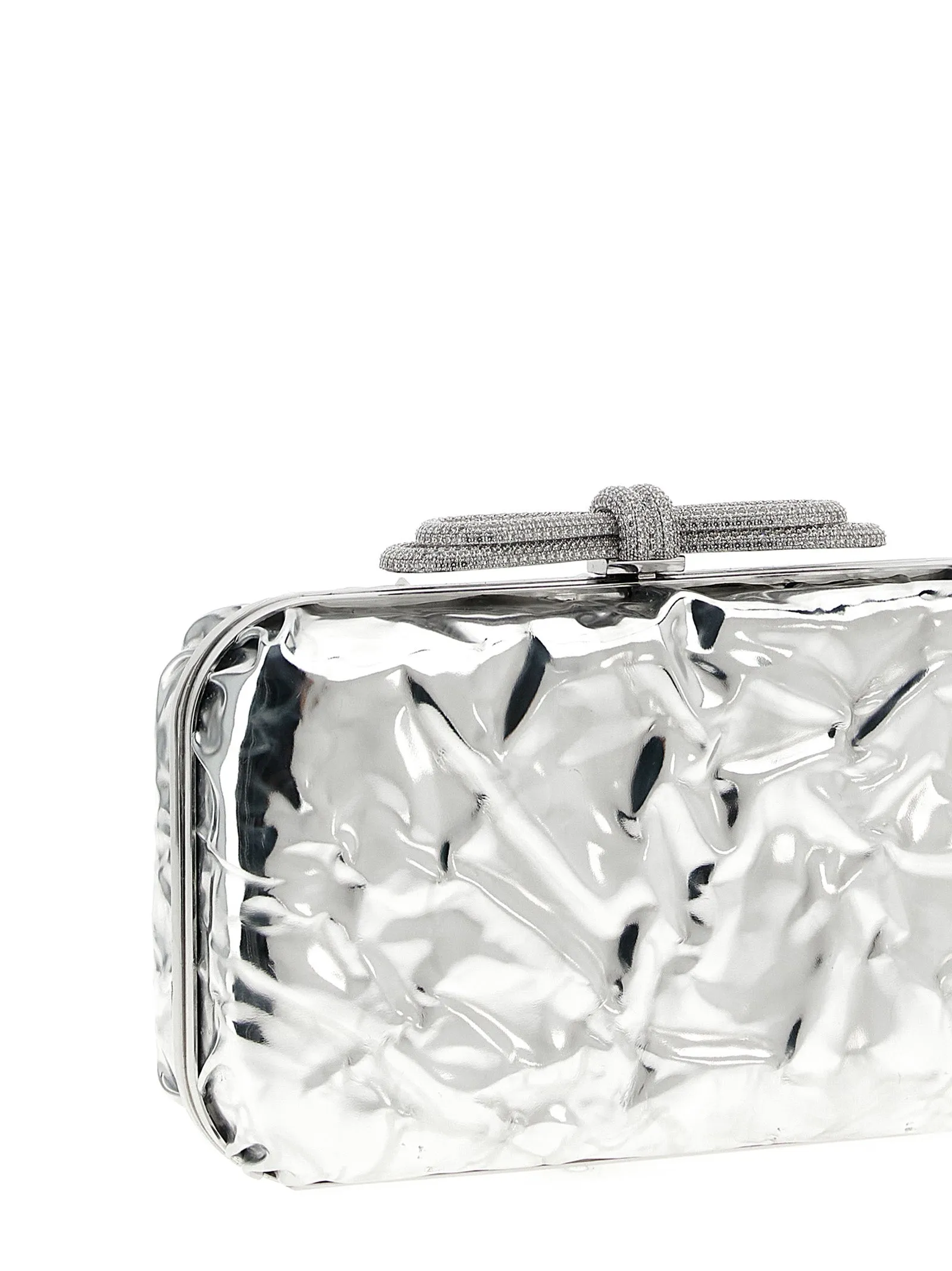 Double Bow Wrapped Mirror Clutch Silver sold by Wanan Luxury product image thumbnail 3