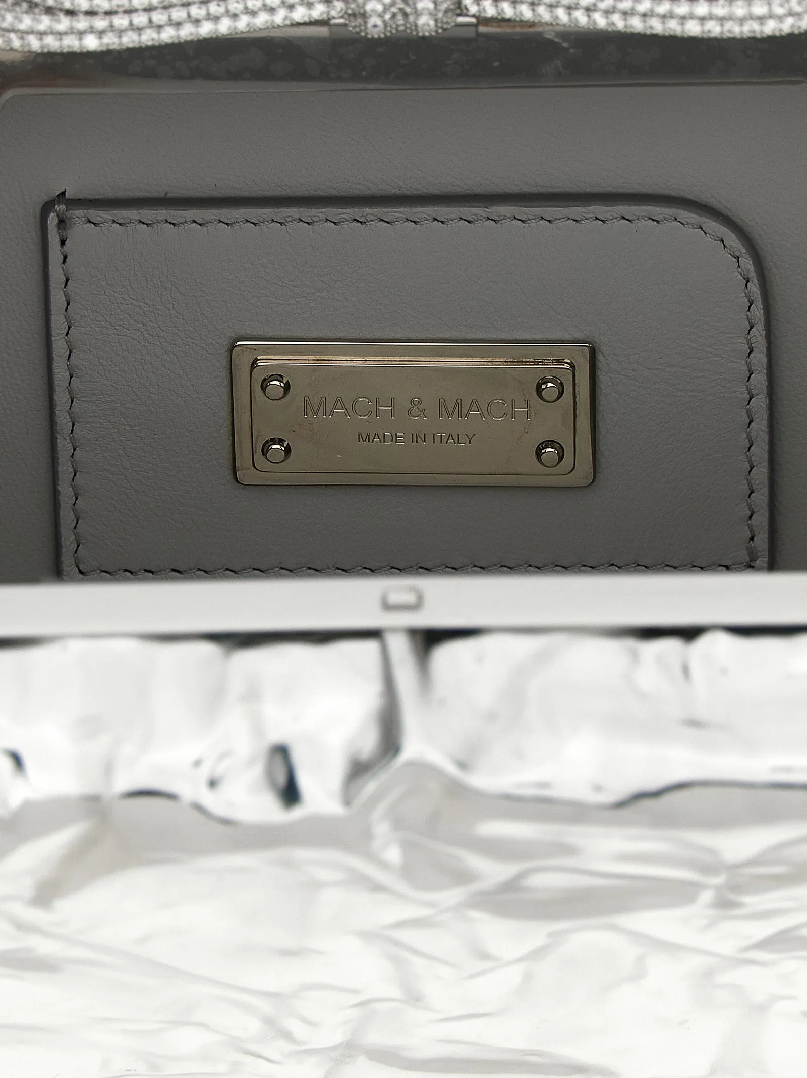 Double Bow Wrapped Mirror Clutch Silver sold by Wanan Luxury product image thumbnail 4