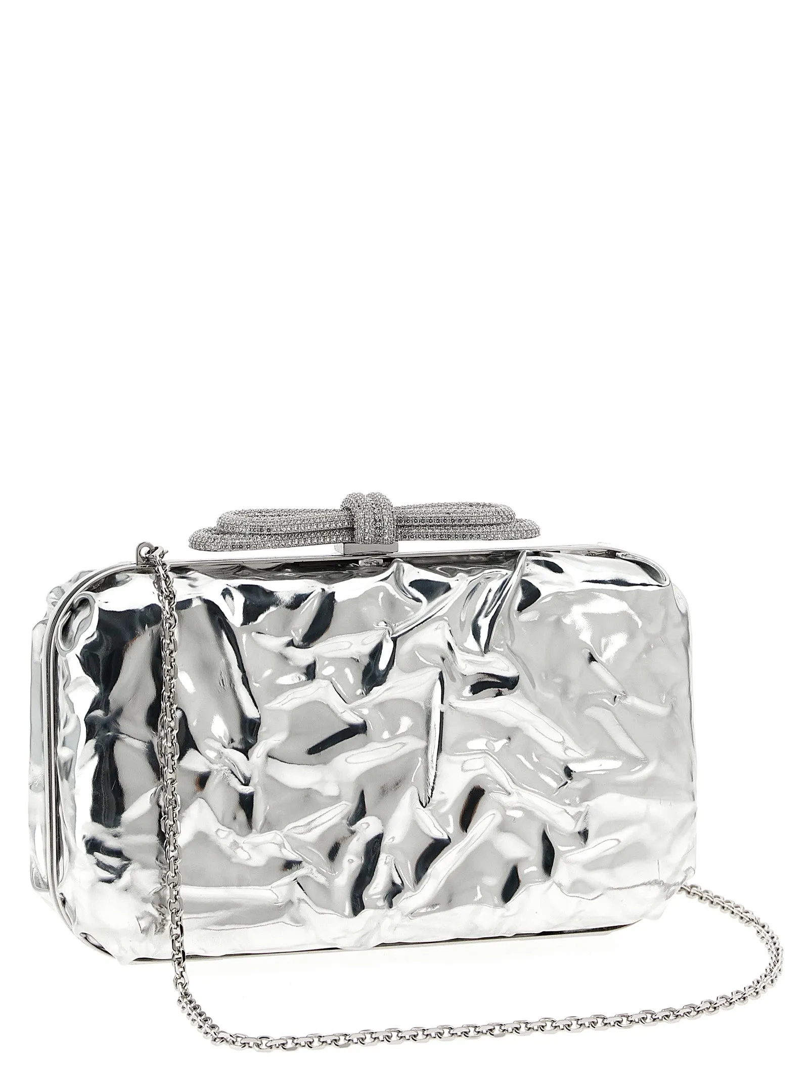 Double Bow Wrapped Mirror Clutch Silver sold by Wanan Luxury product image thumbnail 2