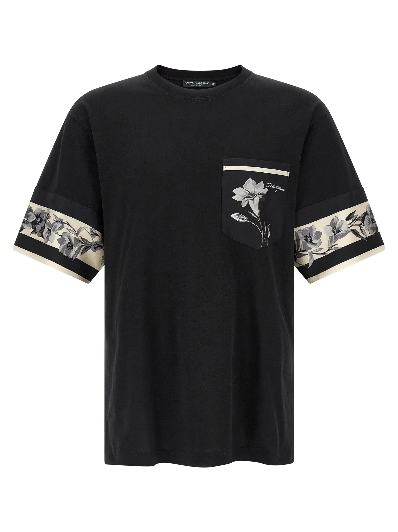 Silk Detail T-Shirt Black sold by Wanan Luxury