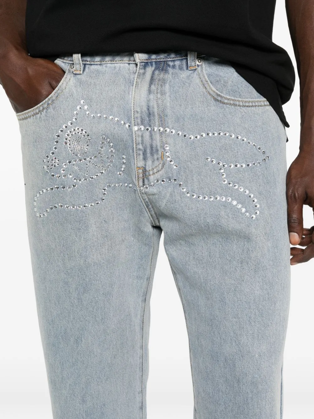 Crystal Running Dog Denim Jeans sold by Wanan Luxury product image thumbnail 2