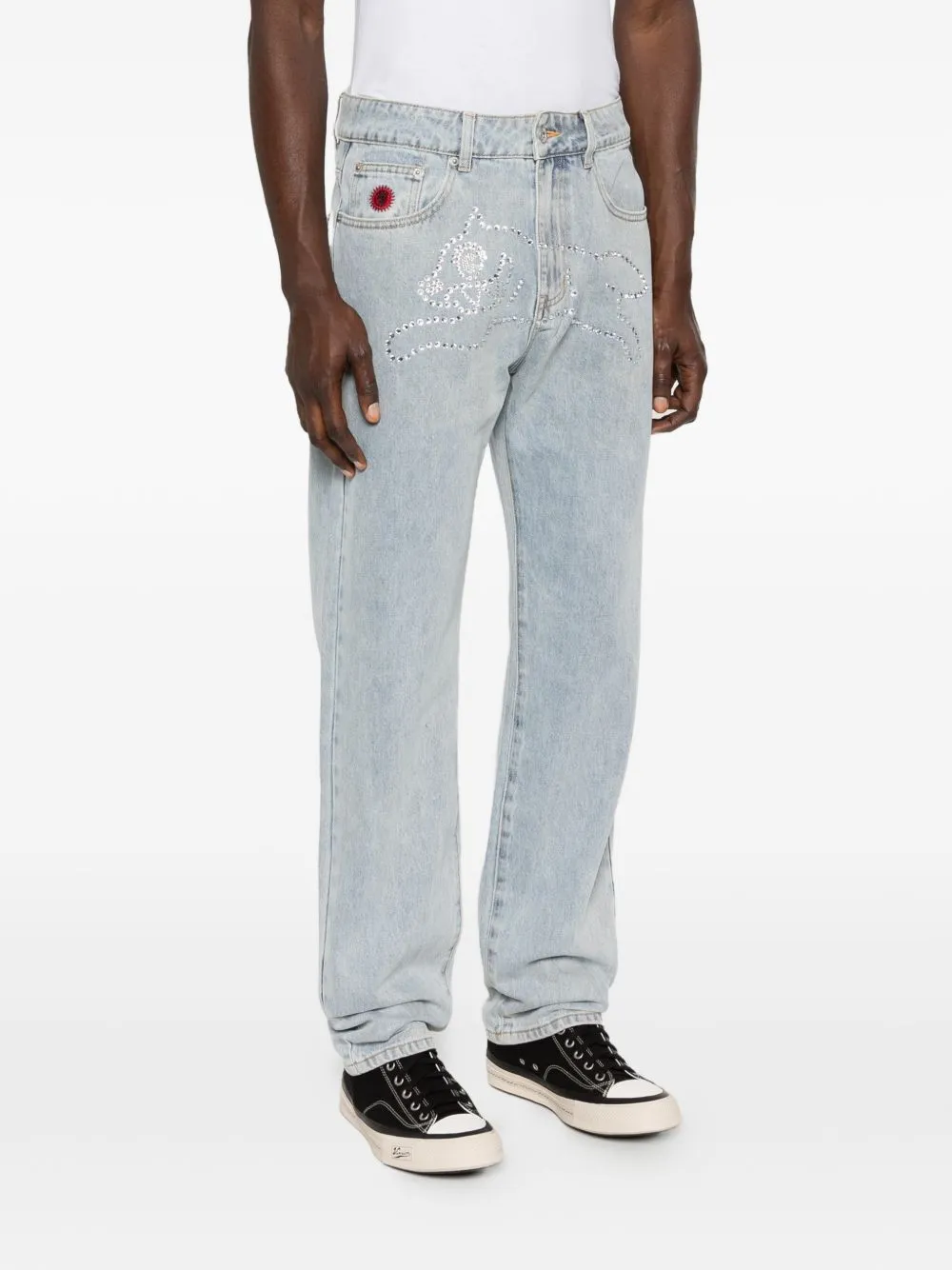 Crystal Running Dog Denim Jeans sold by Wanan Luxury product image thumbnail 3