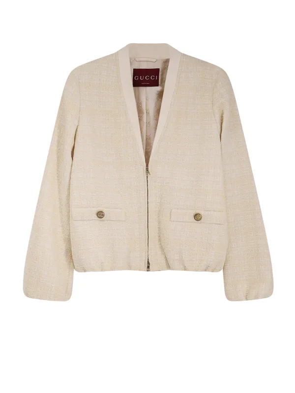 Checked Cotton Tweed Jacket sold by Wanan Luxury