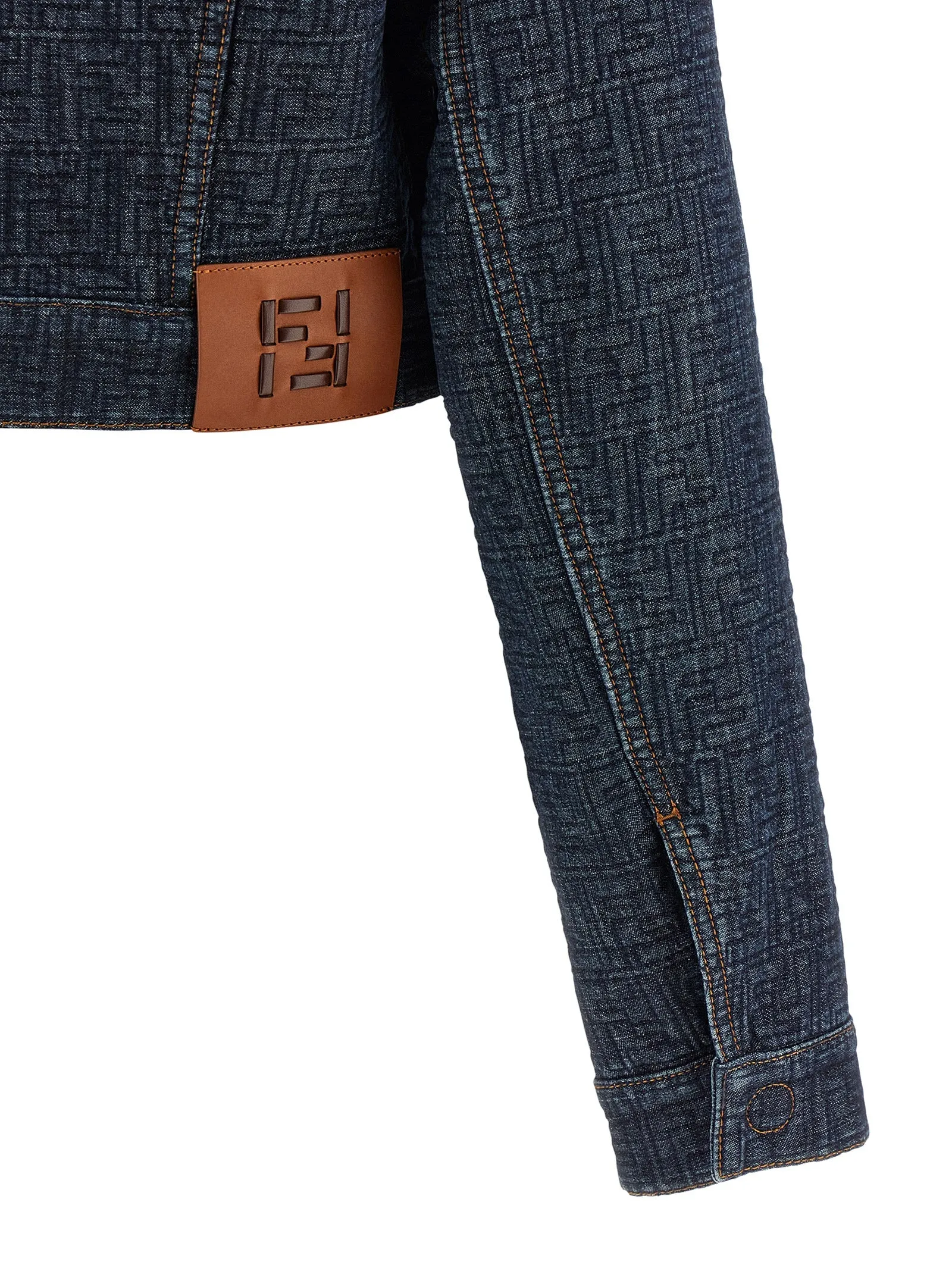 Ff Denim Bolero Jacket Puffer Jackets Blue sold by Wanan Luxury product image thumbnail 4