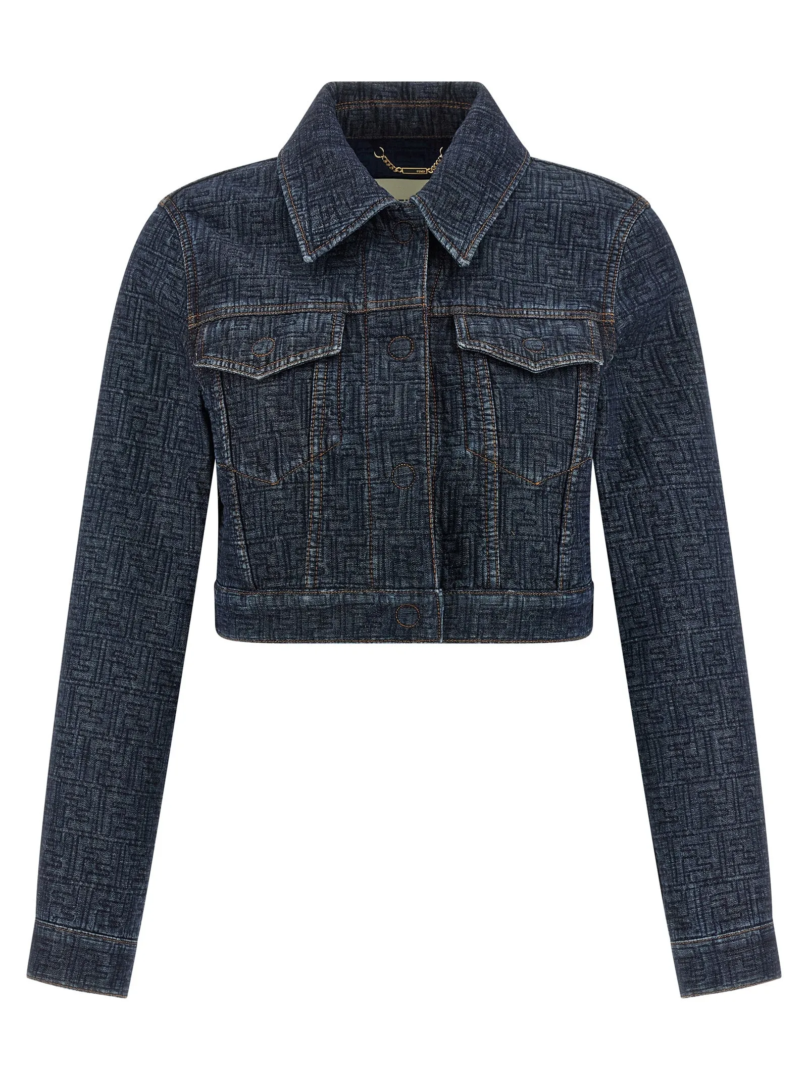 Ff Denim Bolero Jacket Puffer Jackets Blue sold by Wanan Luxury