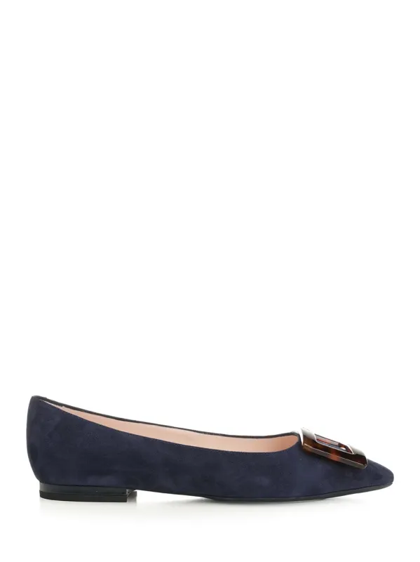 Gommettine Suede Ballerinas Scarpe Basse Blue sold by Wanan Luxury