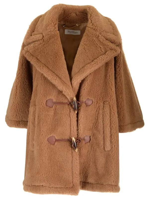 Teddy Fabric Cape Coats Beige made by MaxMara