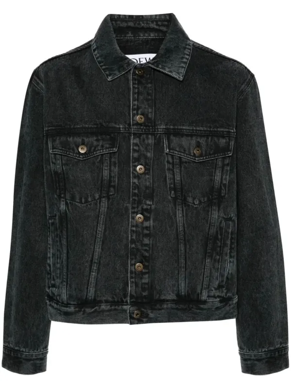 Anagram Cut-Outs Medium-Weight Washed Denim Jacket made by Loewe