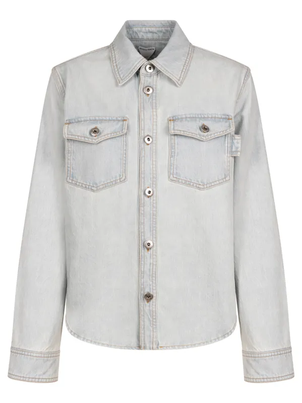 Extra Bleached Dirty Denim Shirt made by Bottega Veneta