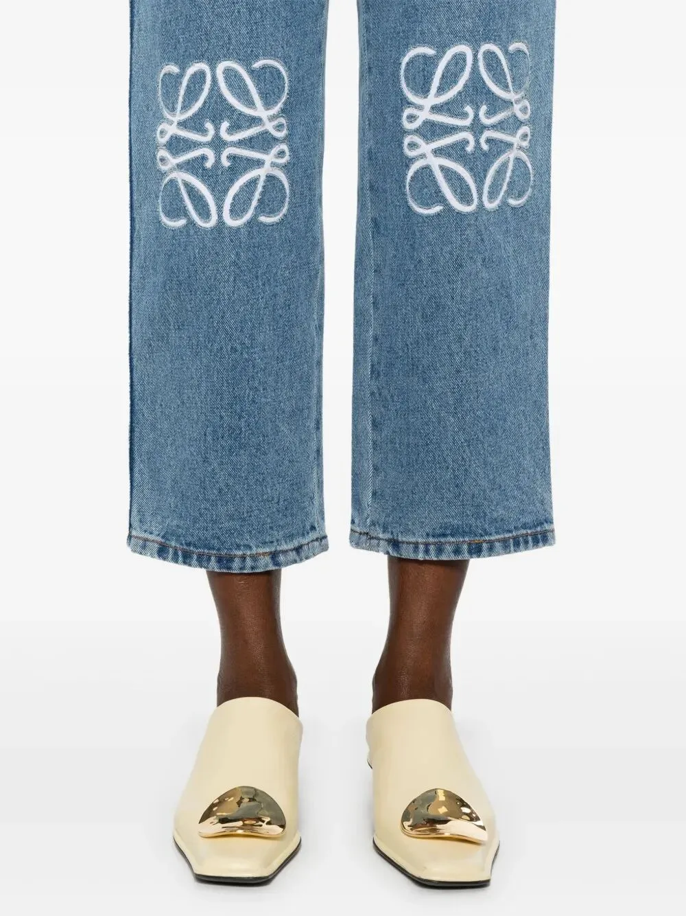 Anagram Medium-Weight Denim Cropped Jeans sold by Wanan Luxury product image thumbnail 4