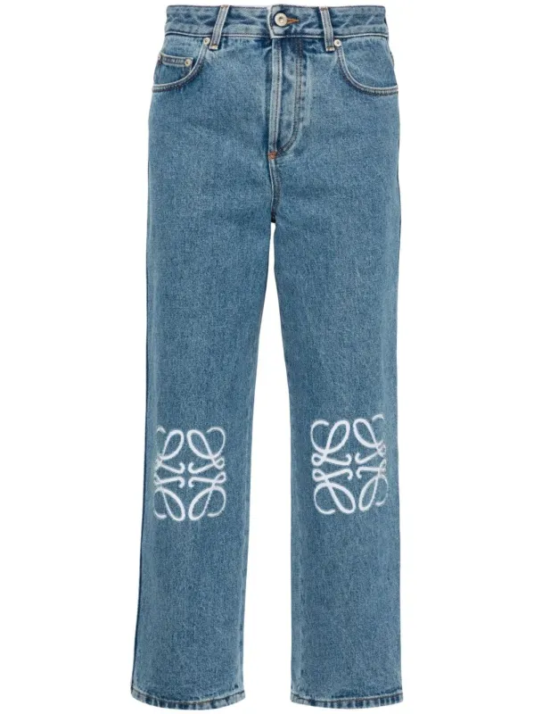 Anagram Medium-Weight Denim Cropped Jeans sold by Wanan Luxury