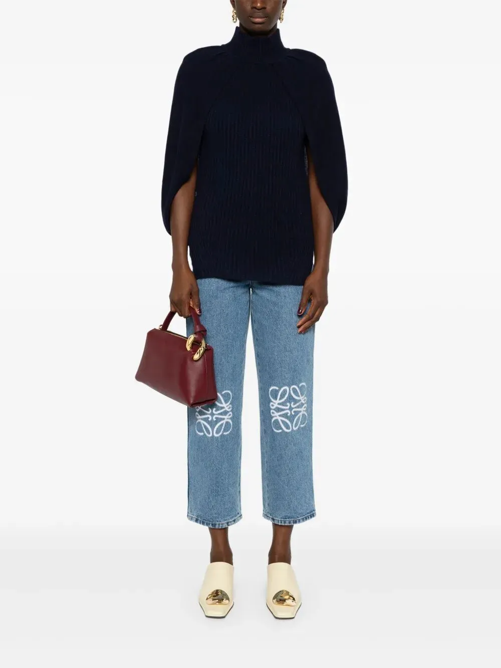 Anagram Medium-Weight Denim Cropped Jeans sold by Wanan Luxury product image thumbnail 5