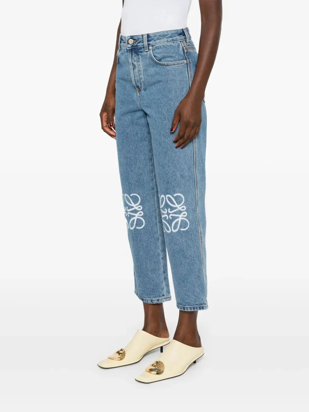 Anagram Medium-Weight Denim Cropped Jeans sold by Wanan Luxury product image thumbnail 2