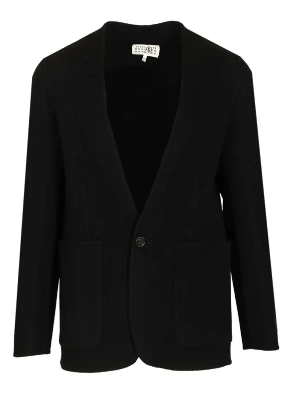 Single-Breasted Wool Jacket Jackets Black made by Maison Margiela