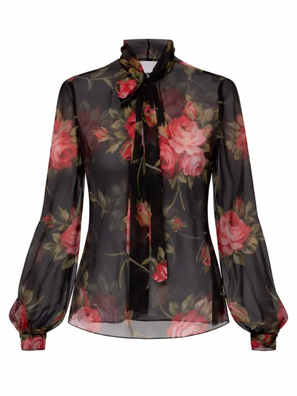 Rose Bouquet Print Top sold by Wanan Luxury