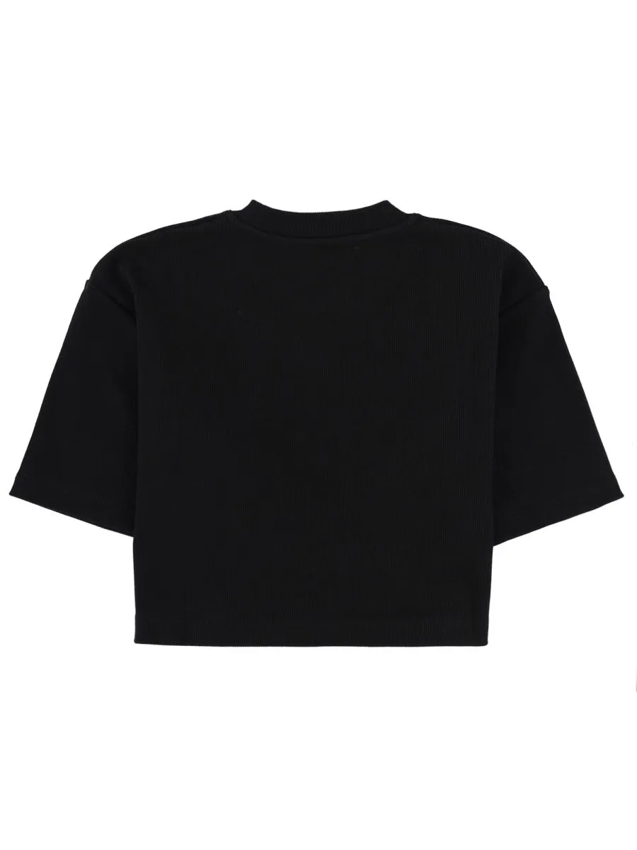 Cropped T-Shirt With Logo sold by Wanan Luxury product image thumbnail 3
