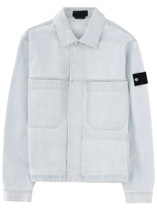 Denim Jacket With Logo Patch made by Stone Island