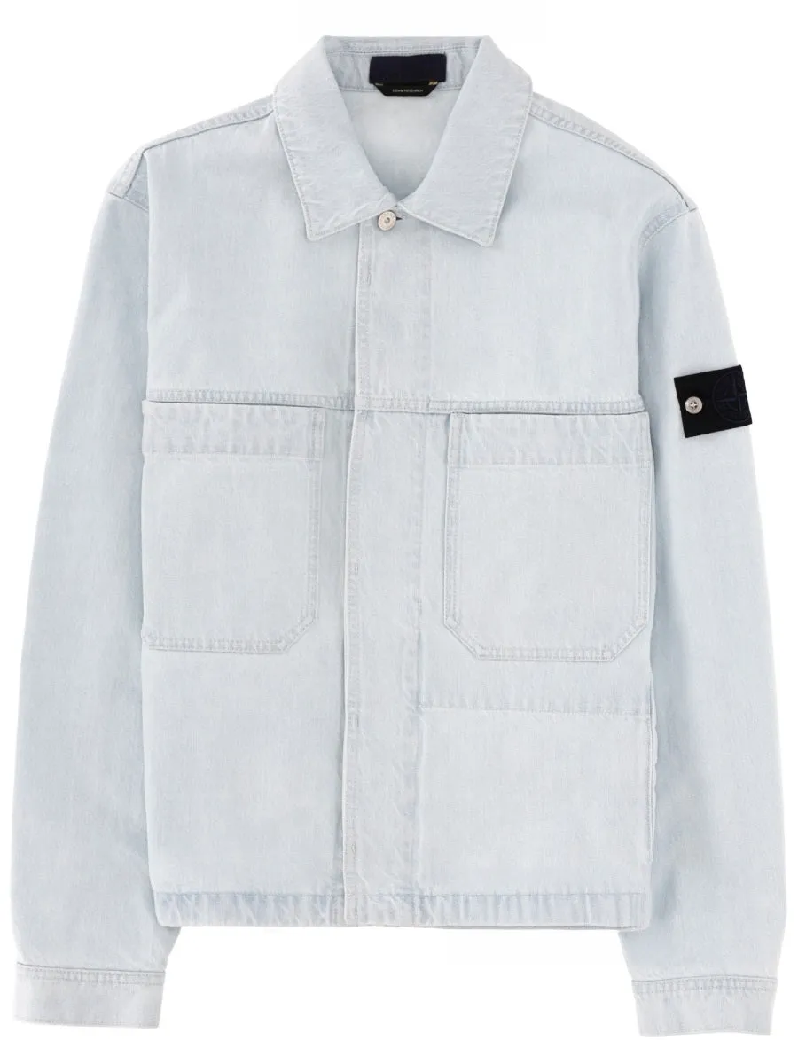 Denim Jacket With Logo Patch sold by Wanan Luxury