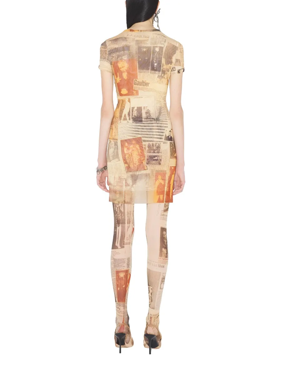 "Journal" Print Dress sold by Wanan Luxury product image thumbnail 3