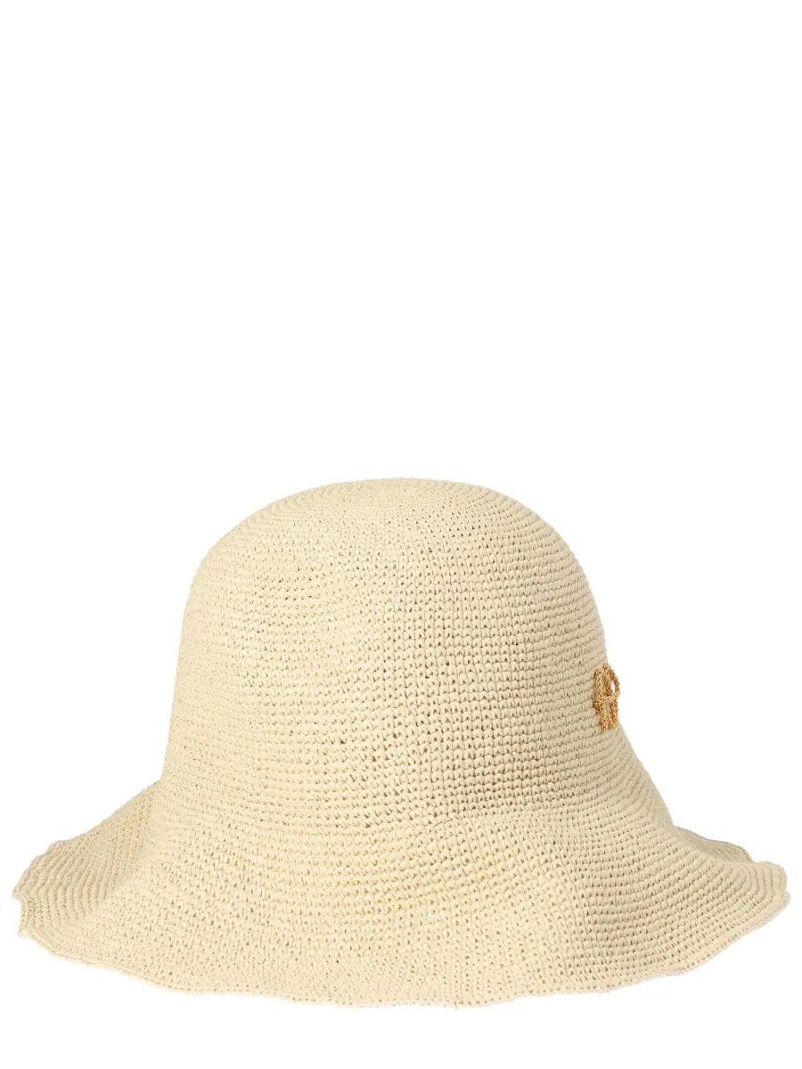 Straw Hat With Embroidered Loco sold by Wanan Luxury product image thumbnail 2