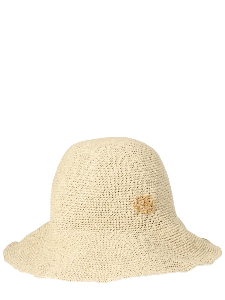 Straw Hat With Embroidered Loco sold by Wanan Luxury