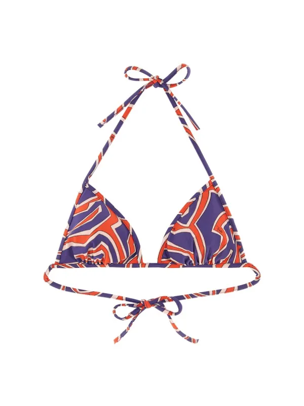 Maze Print Triangle Bikini Top sold by Wanan Luxury