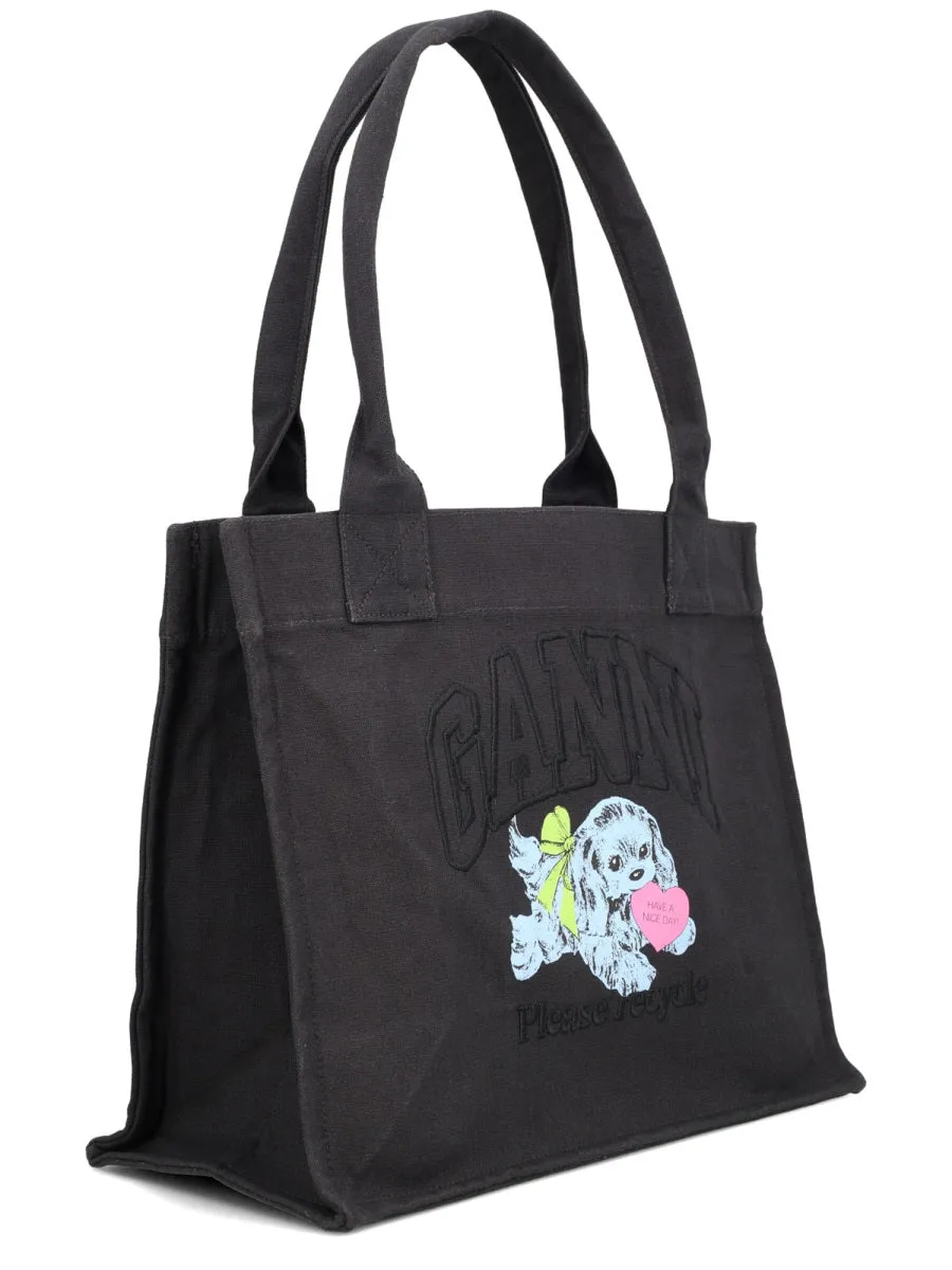 "Black Puppy" Tote Bag sold by Wanan Luxury product image thumbnail 2