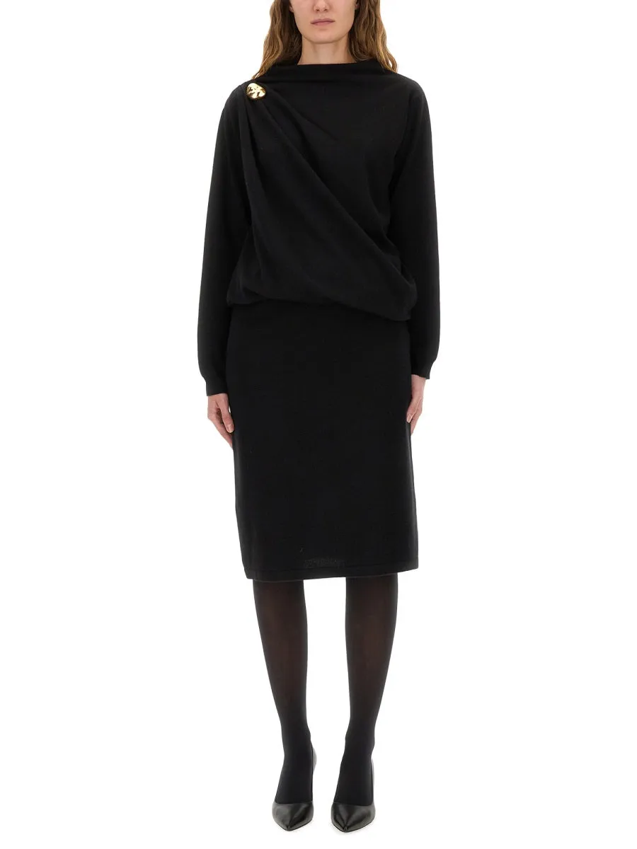 Midi Dress With Gold Detail sold by Wanan Luxury