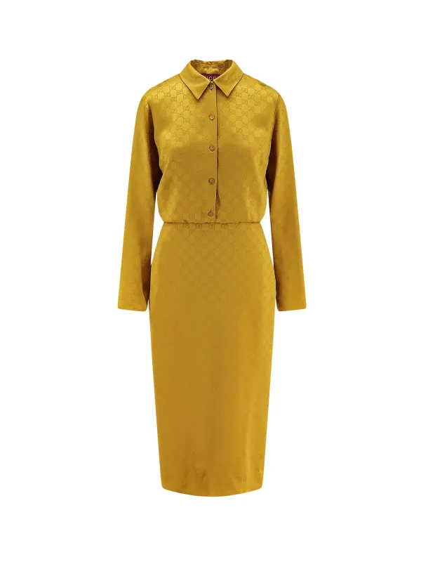 Gg Satin Chemisier Dress sold by Wanan Luxury