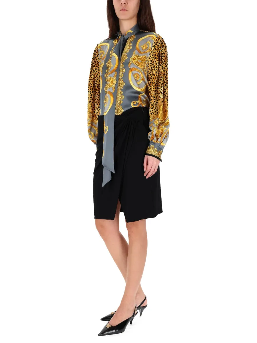 Midi Skirt With Asymmetrical Hemline sold by Wanan Luxury product image thumbnail 2